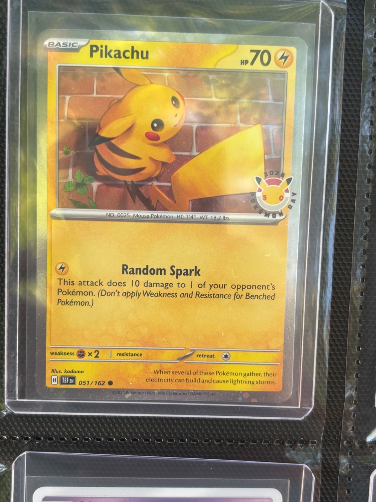Pikachu 051 /162 Stamped 2026 Pokemon Day 30th Anniversary Promo NM