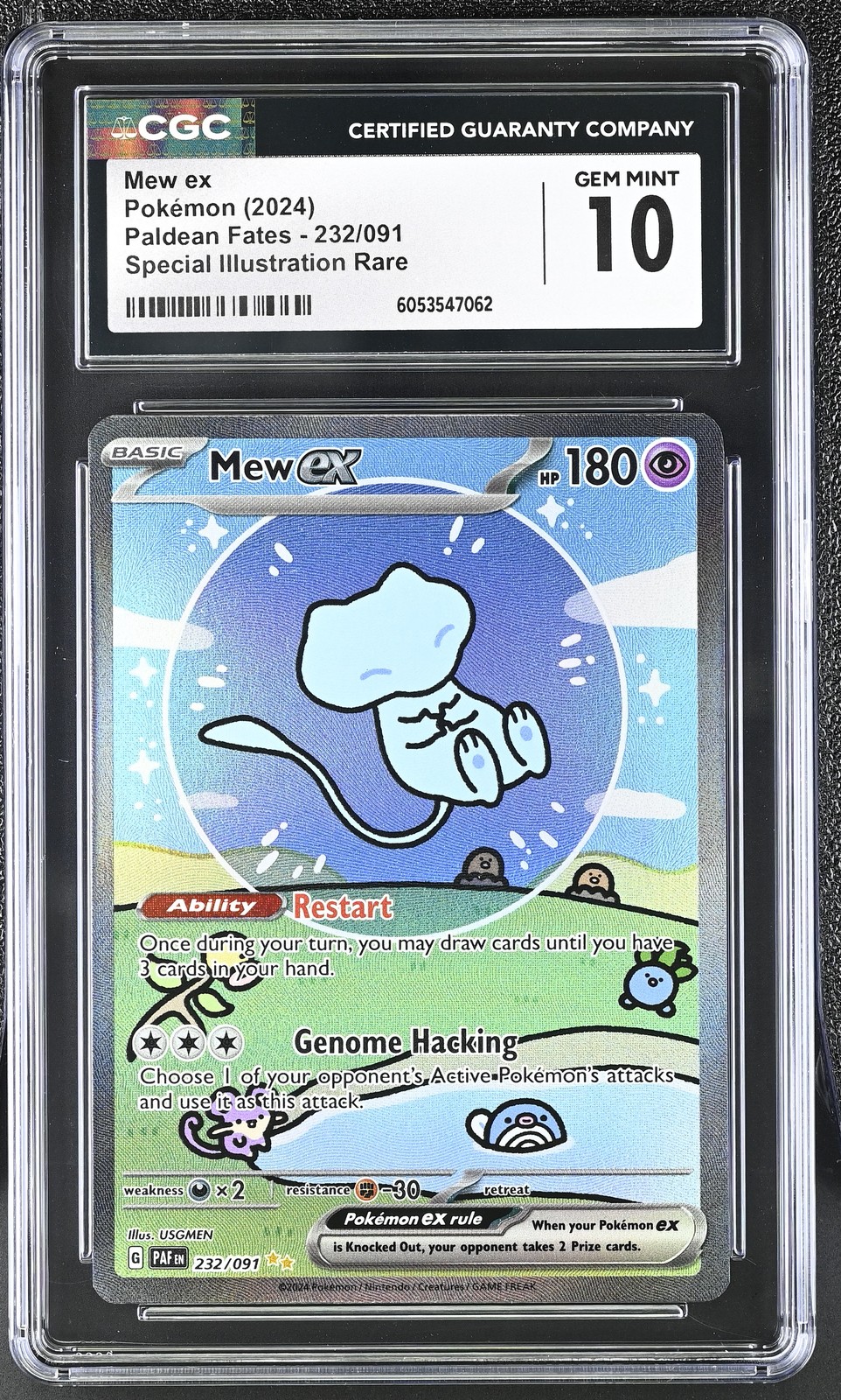 Mew EX 232/091 Special Illustration Rare Pokemon CGC 10 Gem Mint *062