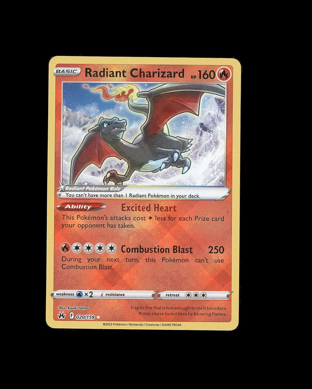 Crown Zenith Radiant Charizard 020/159 NM Radiant Rare