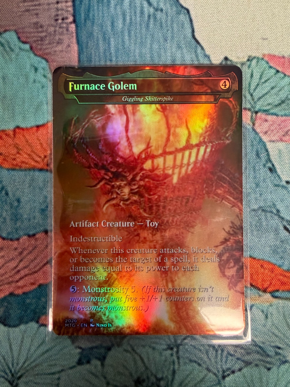 Furnace Golem (Giggling Skitterspike) Foil Play Test Card