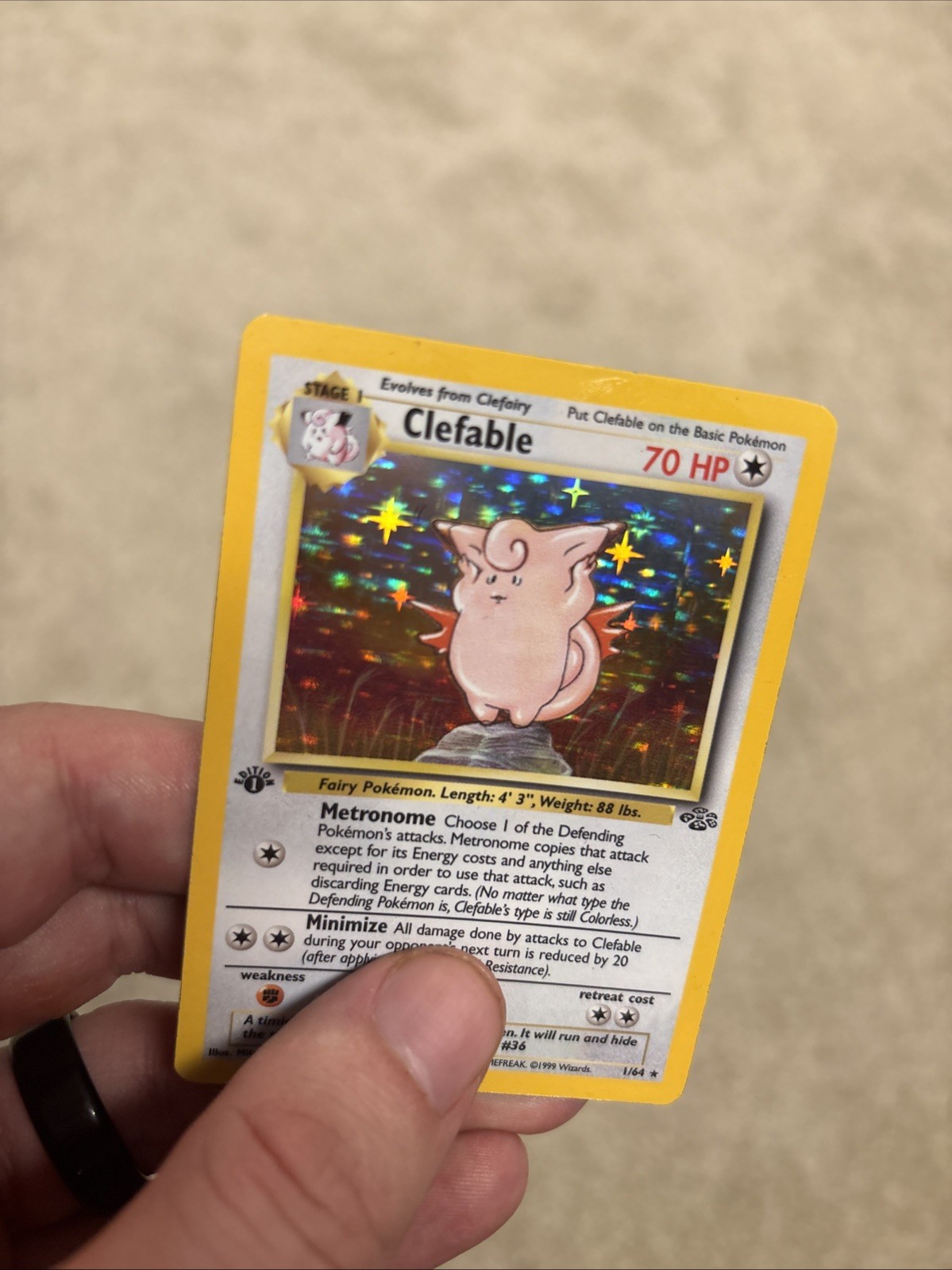 Clefable (1) 1st Edition Holo Holo Rare Jungle 01/64 MP