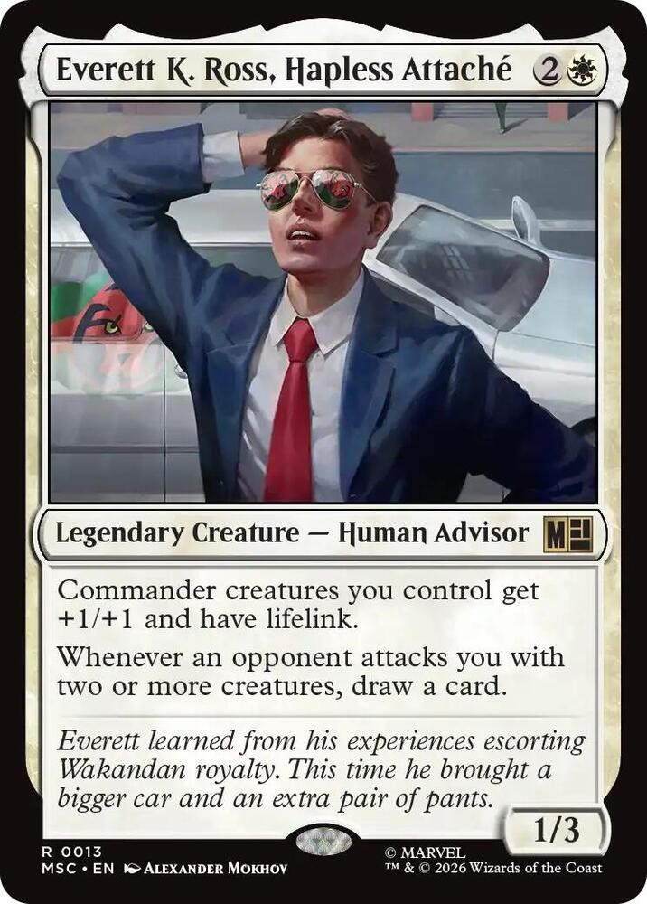1x Everett K. Ross, Hapless Attache – Commander: Marvel Super Heroes NM – MTG
