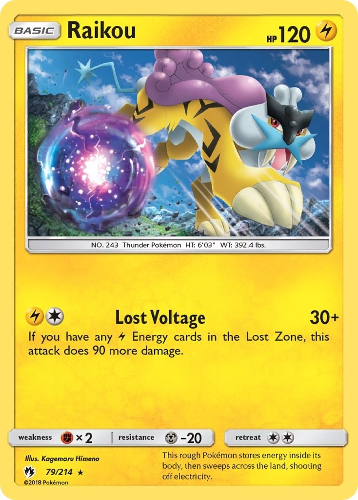 Raikou 79/214 Rare SM – Lost Thunder Pokémon Card