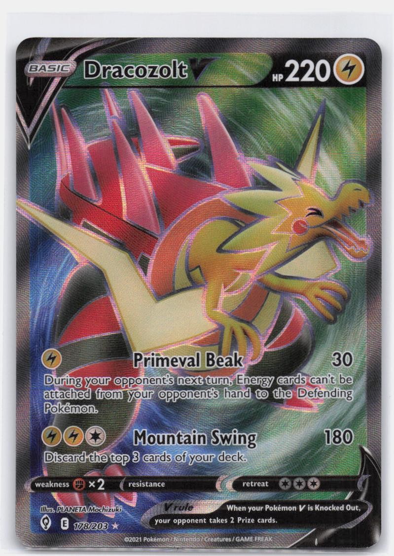 DRACOZOLT V 178/203 RARE ULTRA EVOLVING SKIES POKEMON NEAR MINT