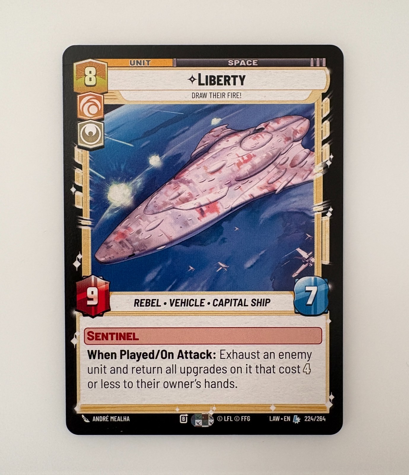 Star Wars: Unlimited A Lawless Time Liberty Draw Their Fire! #224/264 Legendary