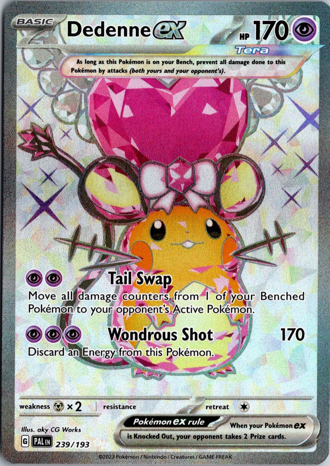 Dedenne ex Holo Ultra Rare SV02: Paldea Evolved 239/193 NM