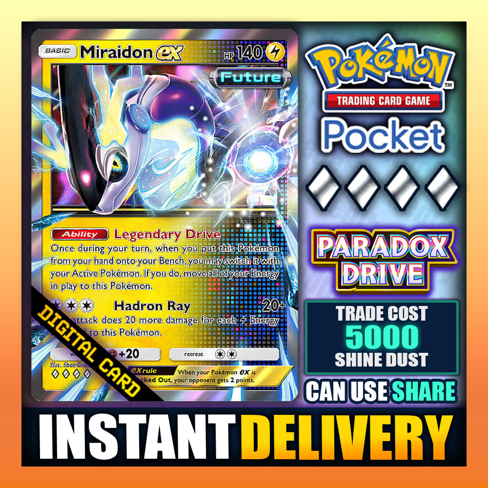 Pokemon TCG Pocket – Miraidon EX – Diamond 🔷 Paradox Drive – English – Fast ✅