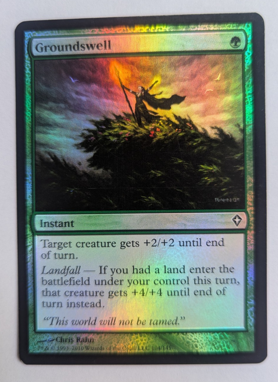 Magic Mtg FOIL Worldwake Groundswell lightly played
