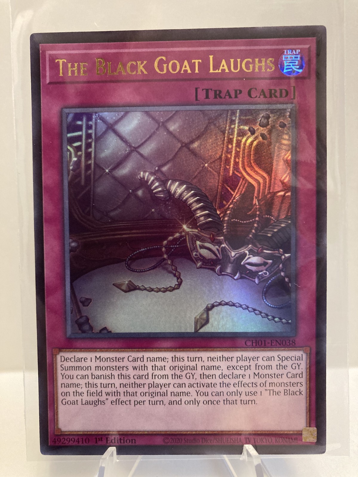 Yu-Gi-Oh! The Black Goat Laughs CH01-EN038 * Ultra Rare * 1st Edition NM