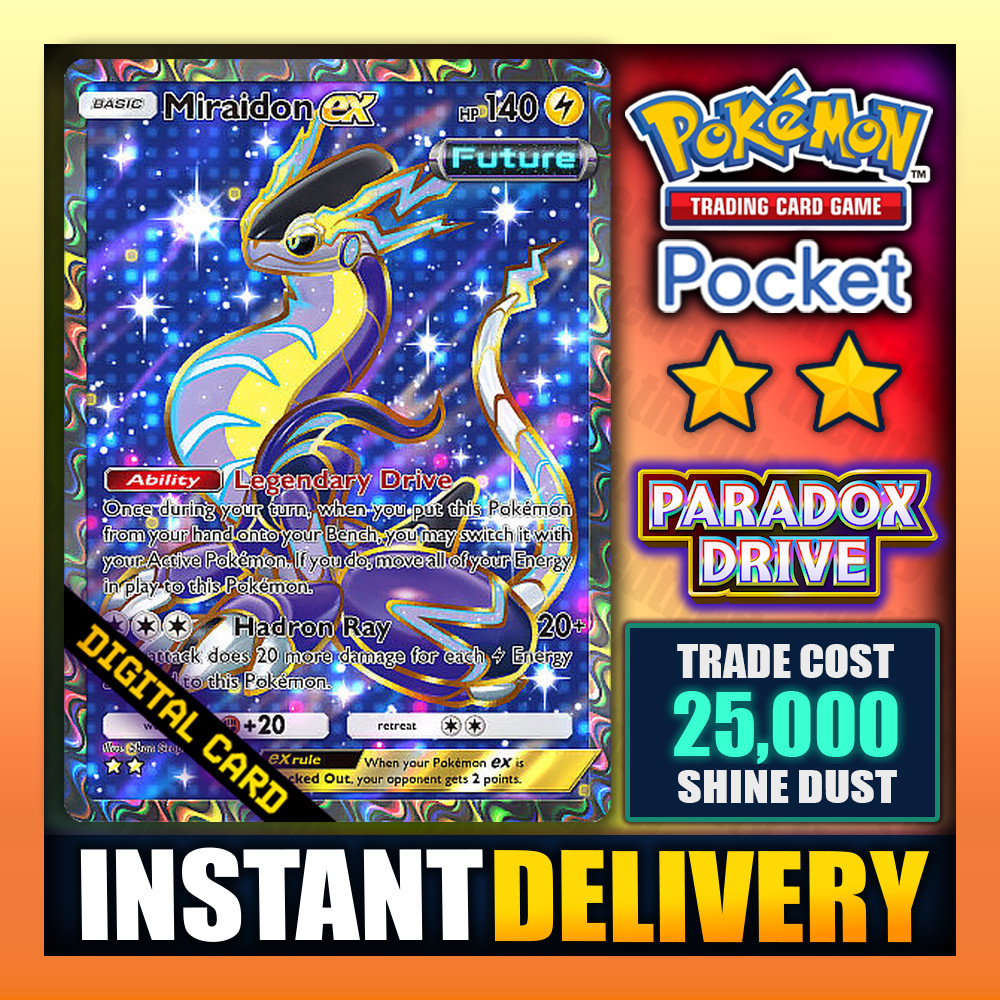 Pokemon TCG Pocket – Miraidon EX – Full Art ⭐⭐ Paradox Drive – English – Fast ✅