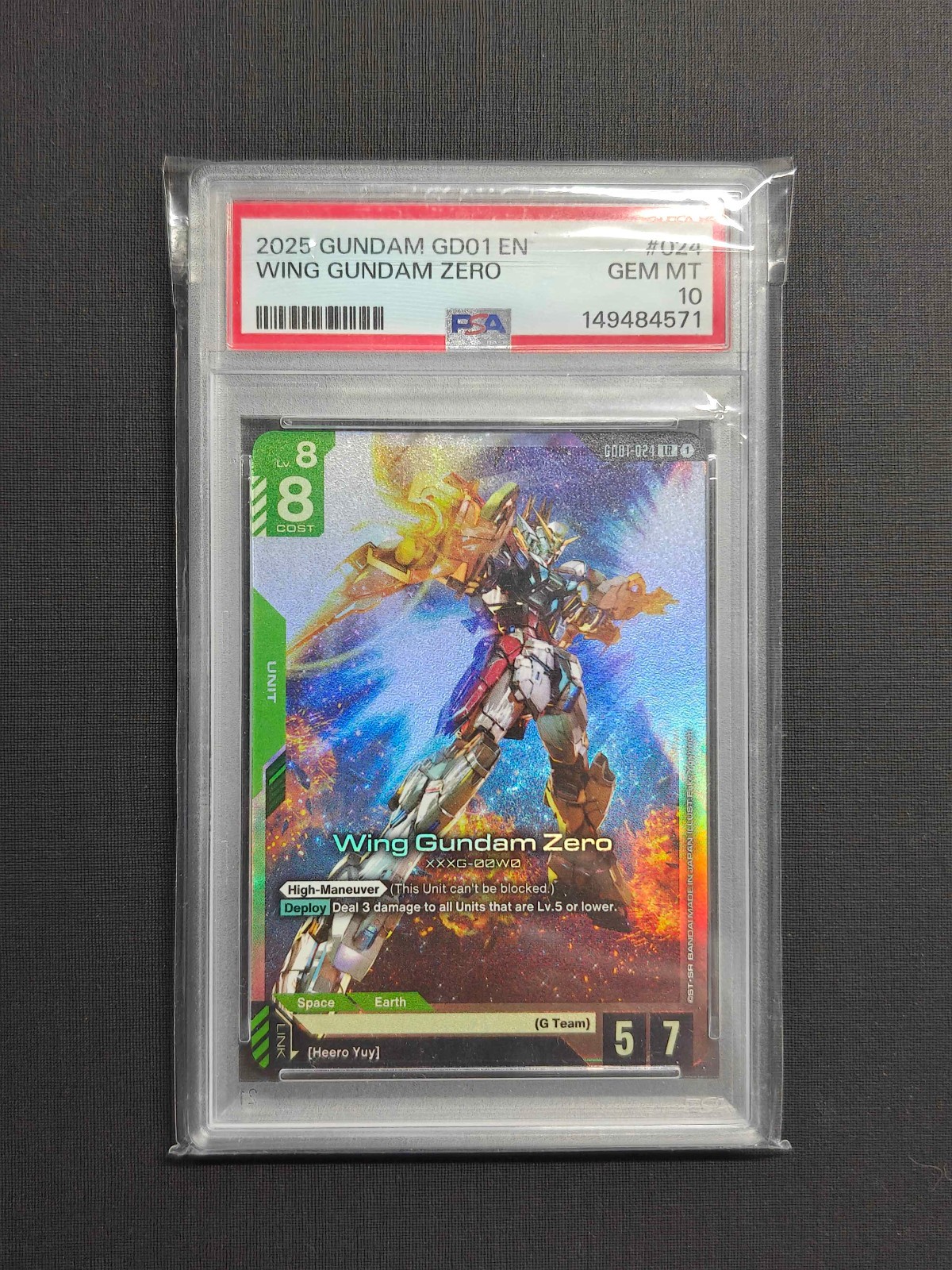 Bandai Gundam Card Game Wing Zero GD01-024 LR Newtype Rising Gem Mint PSA 10