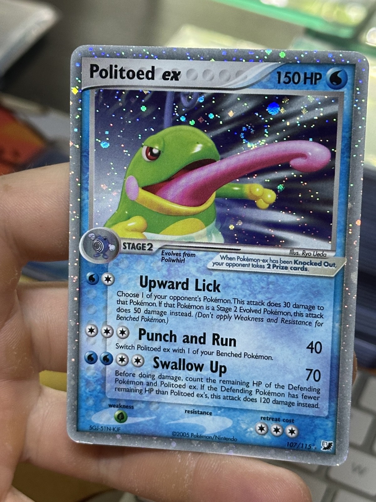 Politoed ex 107/115 EX Unseen Forces 2005 Holo Rare Pokémon Card TCG
