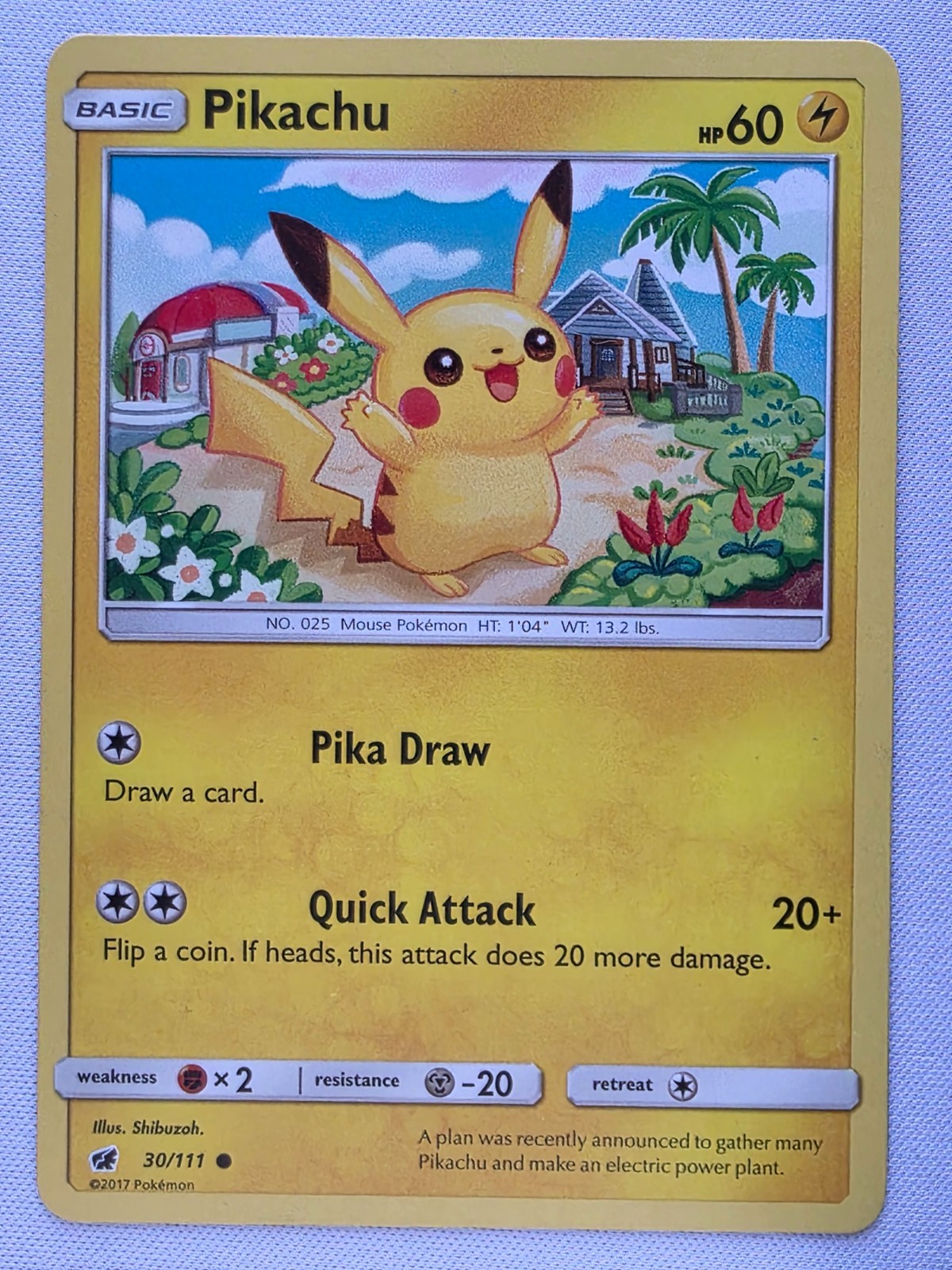 Pikachu 30/111 Sm-Crimson Invasion Regular Pokemon Card