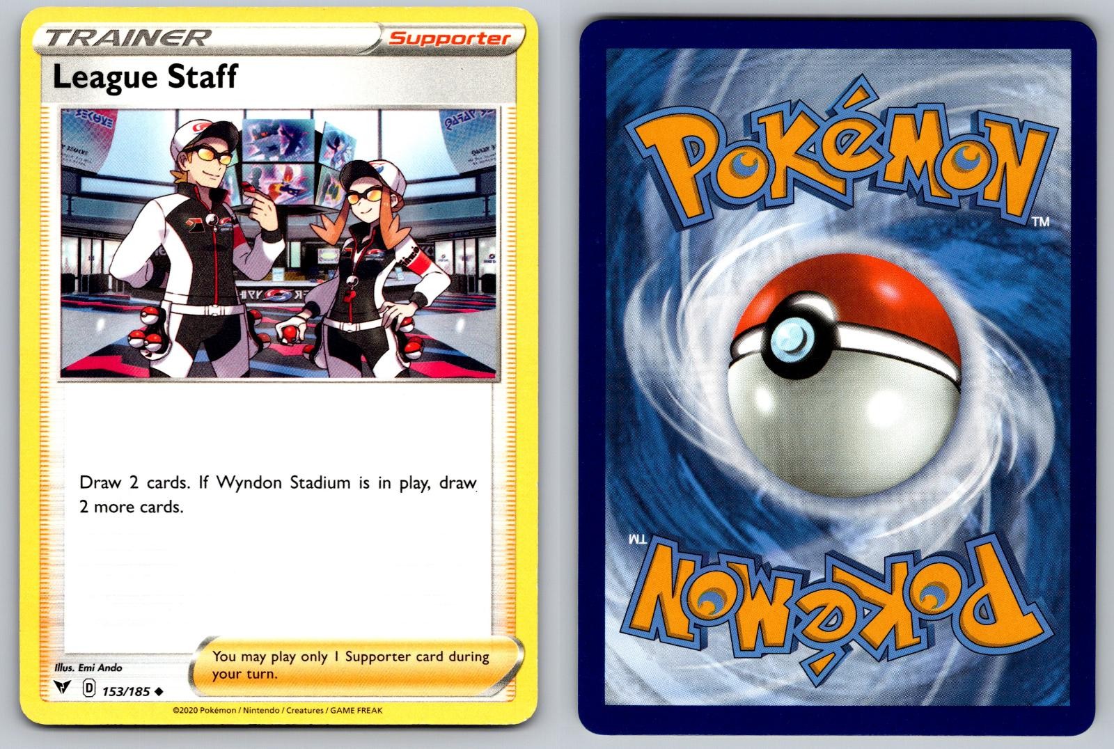 LEAGUE STAFF 153/185 UNCOMMON VIVID VOLTAGE POKEMON NM/M