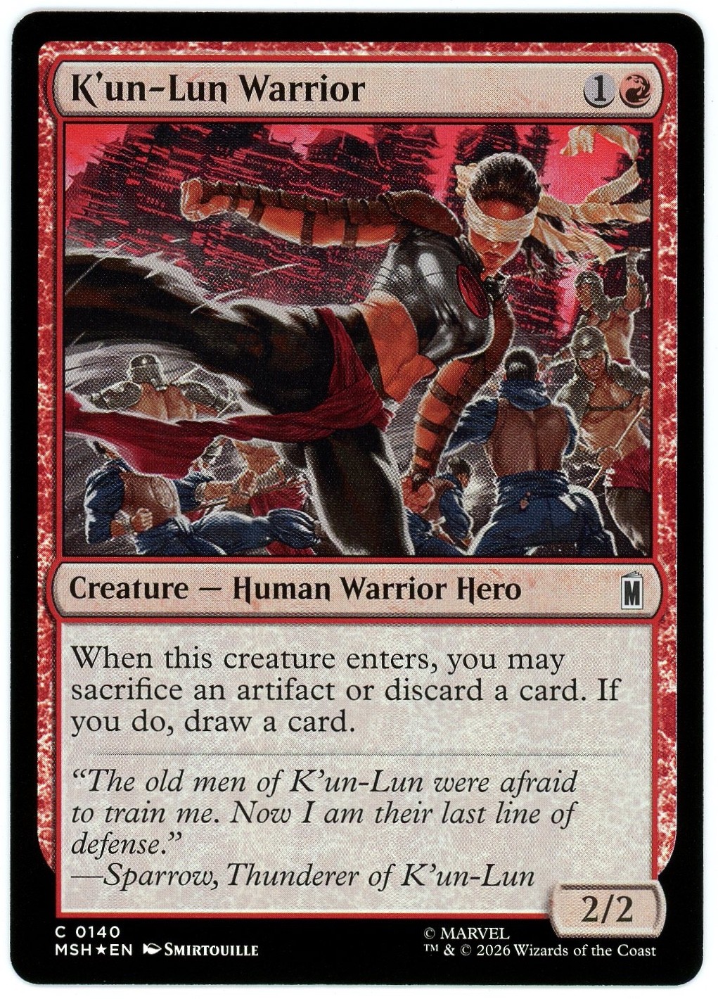 K’un-Lun Warrior (Foil) – 0140 – Marvel Super Heroes – MTG – NM/M