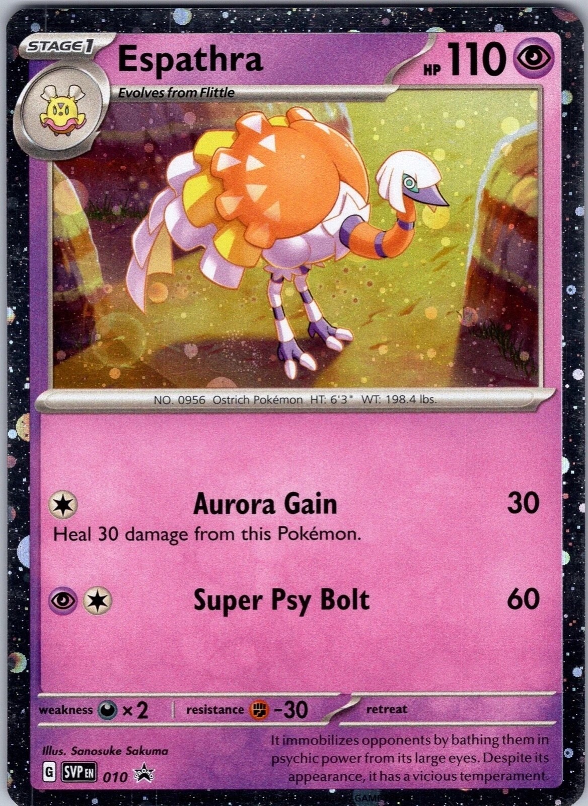 Pokemon – Espathra SVP 010 – (Cosmos Holo) – Promo – NM/M