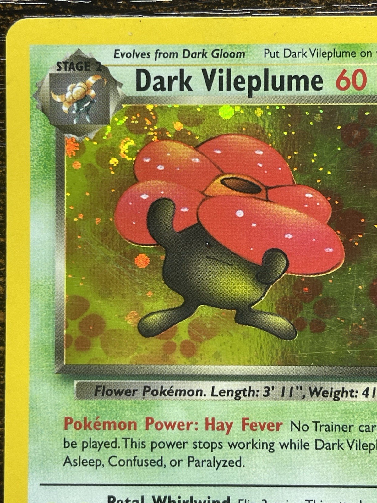 Dark Vileplume Swirl 🌀 13/82 Holo Rare Team Rocket Pokemon Card LP Vintage WOTC