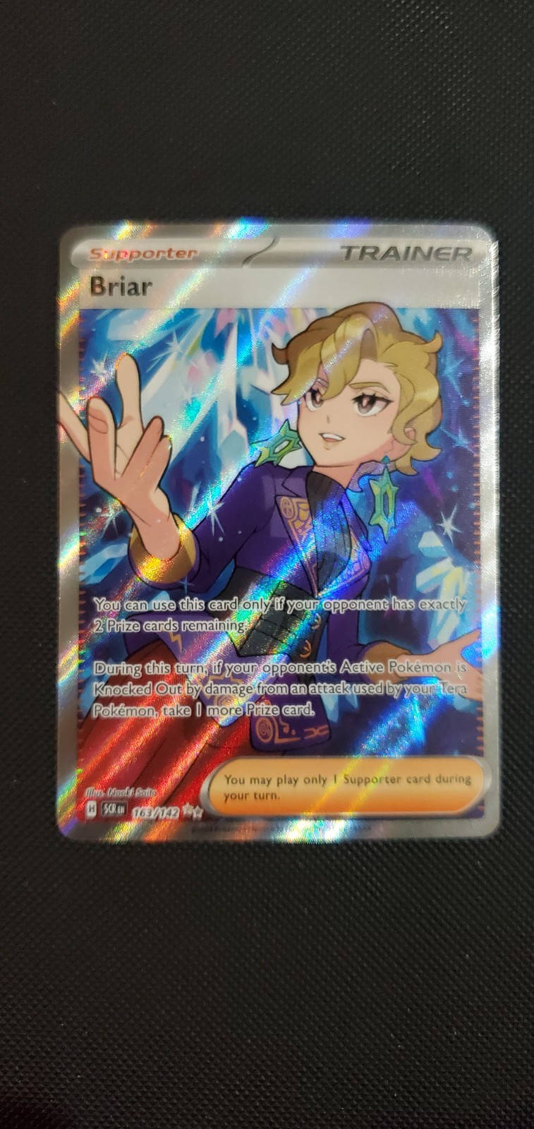 Briar Ultra Rare Trainer Supporter Holo Sv07: Stellar Crown 163/142 NM