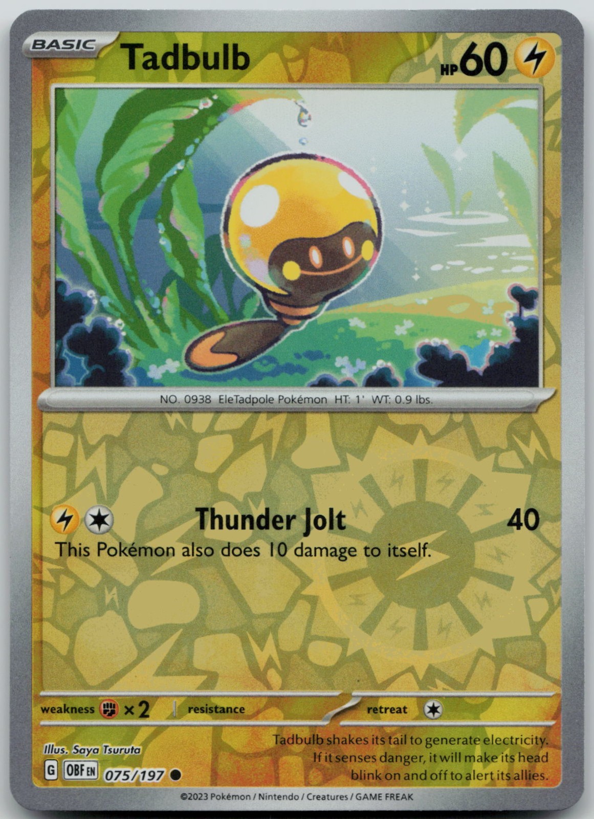 Tadbulb 075/197 Reverse Holofoil (HR) SV03: Obsidian Flames – NM