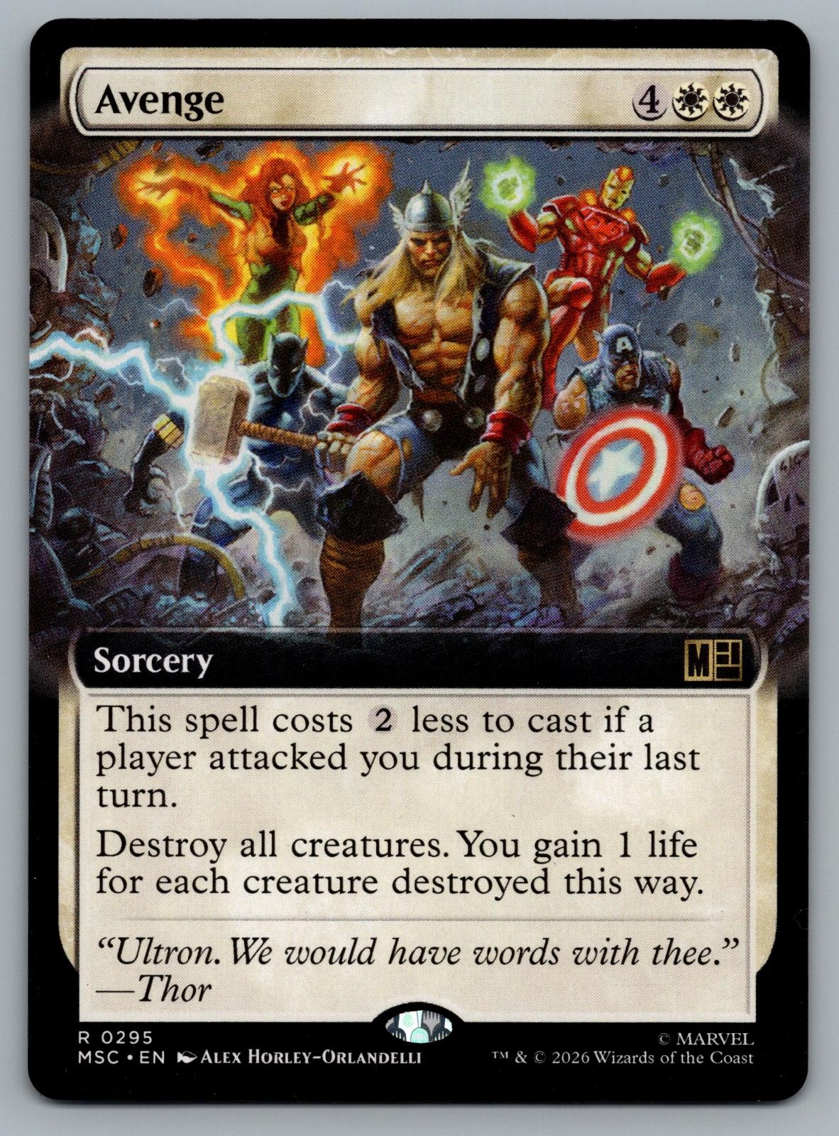 Avenge (Extended Art) 295 Commander: Marvel Super Heroes Magic: The Gathering NM