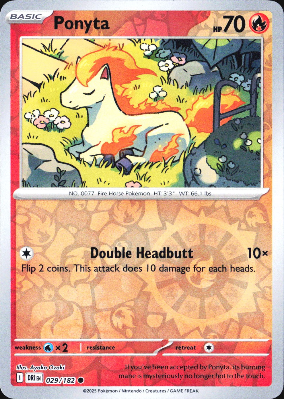 Ponyta DRI SV10: Destined Rivals #029/182 Common Reverse Holo NM
