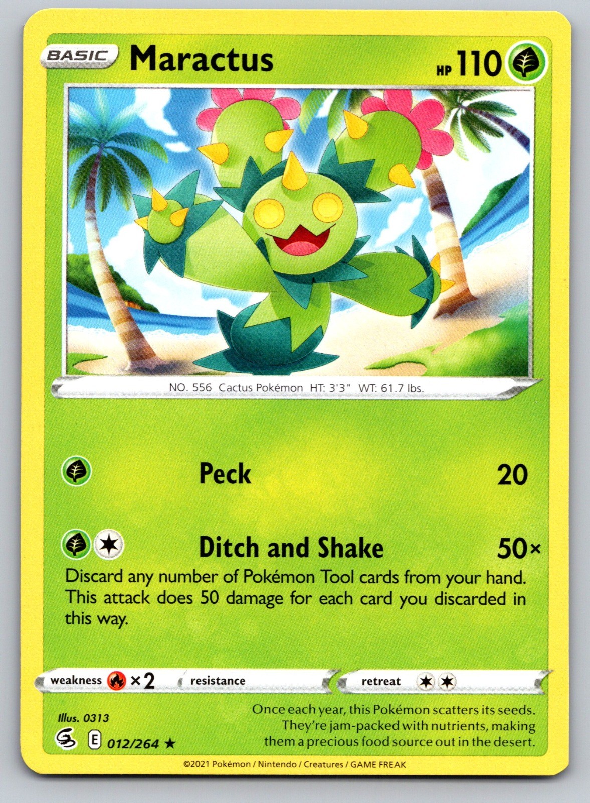 Maractus Rare SWSH08: Fusion Strike 012/264 NM