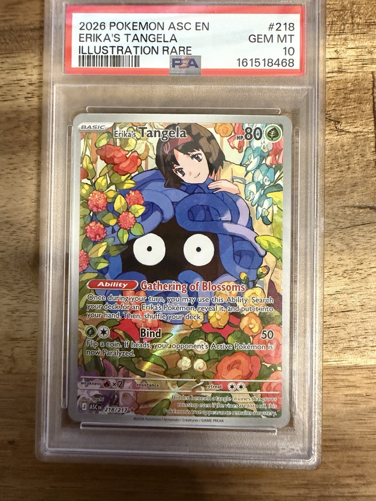 2026 POKEMON ASC EN-ASCENDED HEROES ILLUSTRATION RARE ERIKA’S TANGELA PSA 10