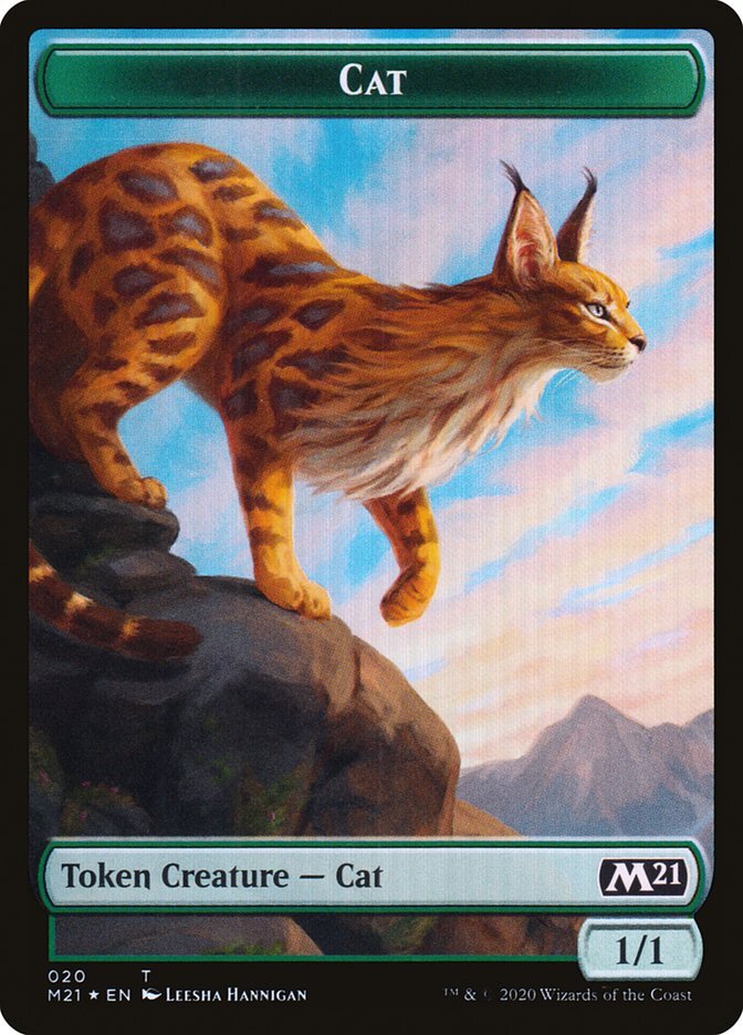 Cat (1/1) *FOIL* – MTG Core Set 2021 Commander Token Green NM x1 – Magic Cards