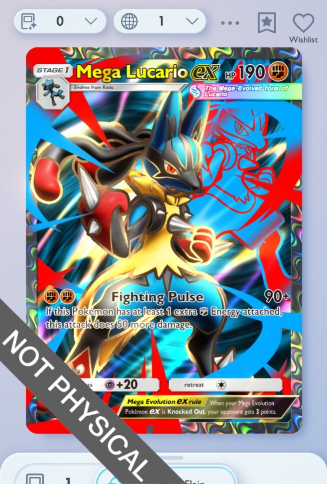 Pokemon TCG POCKET – Mega Lucario Full Art 2⭐, Pulsing Aura, English