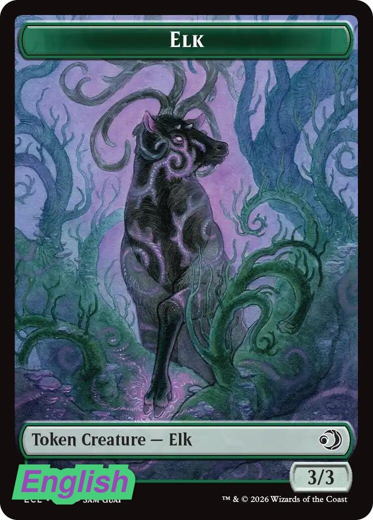 Magic- Elk // Mutavault Double-Sided Token [ECL – 2 // 11] Lorwyn Eclipsed NM…