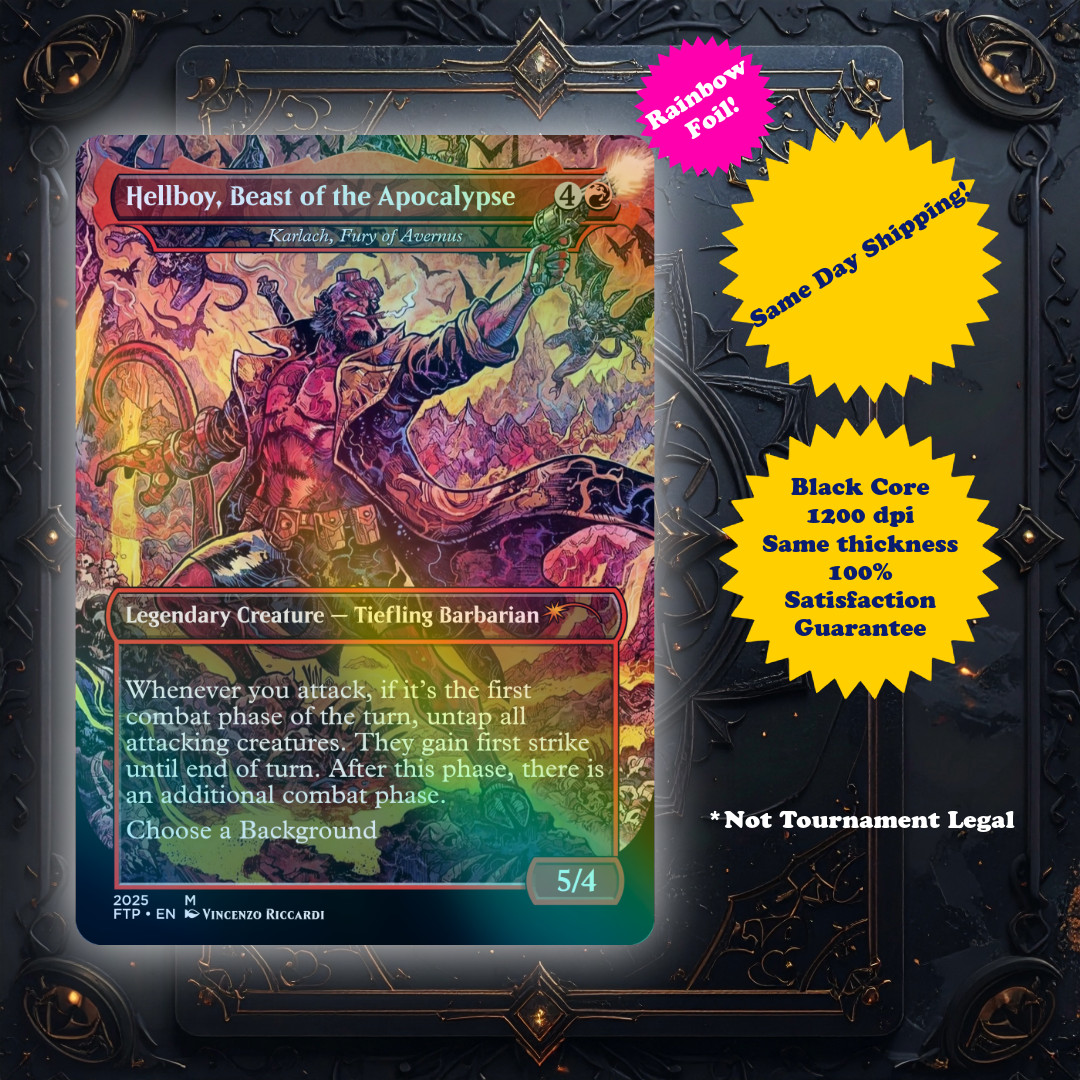 Karlach Fury of Avernus – Foil Hellboy Custom Art Playtest card for MTG