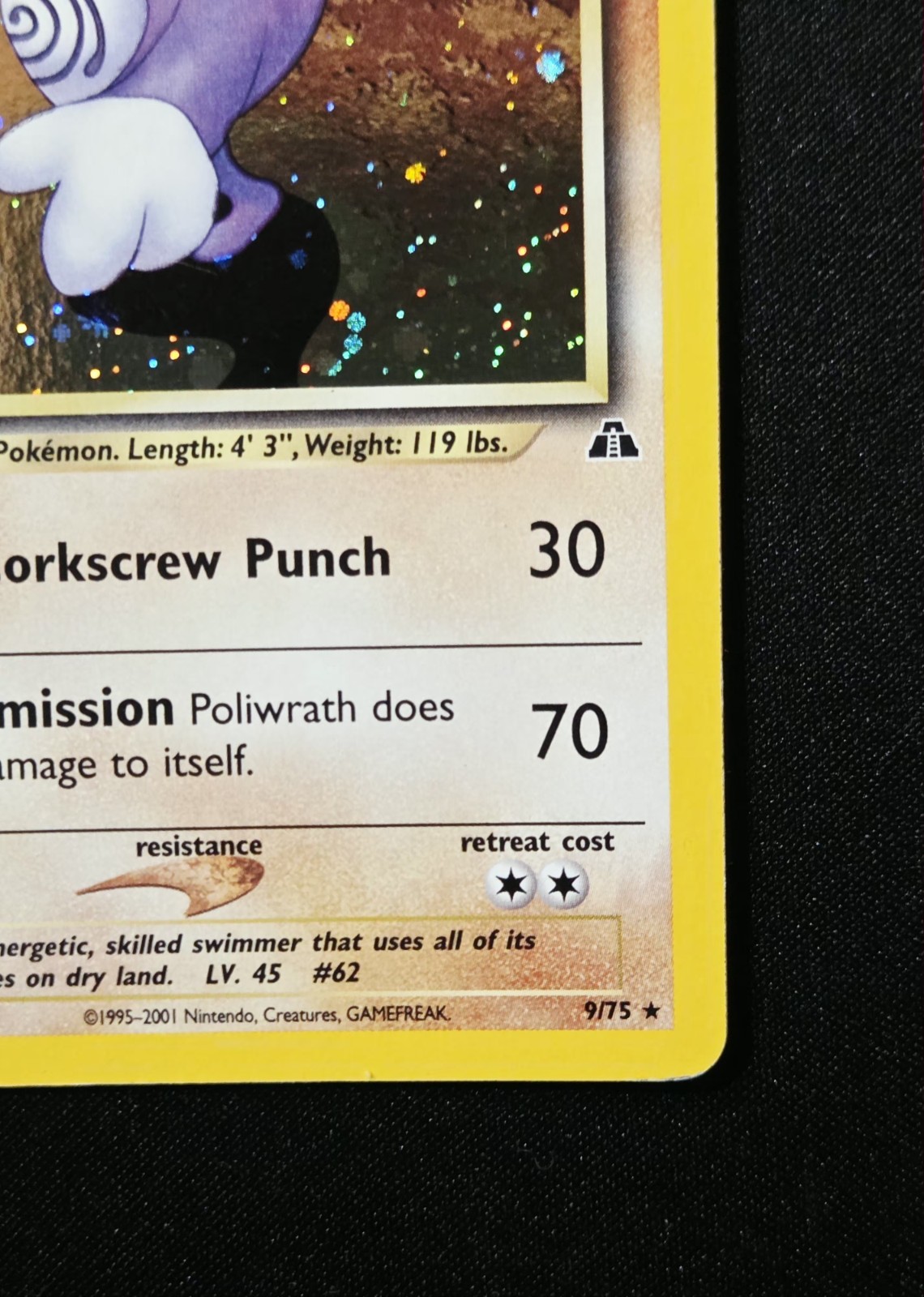 Poliwrath 9/75 Holo Rare Neo Discovery WoTC Pokemon Card 2001