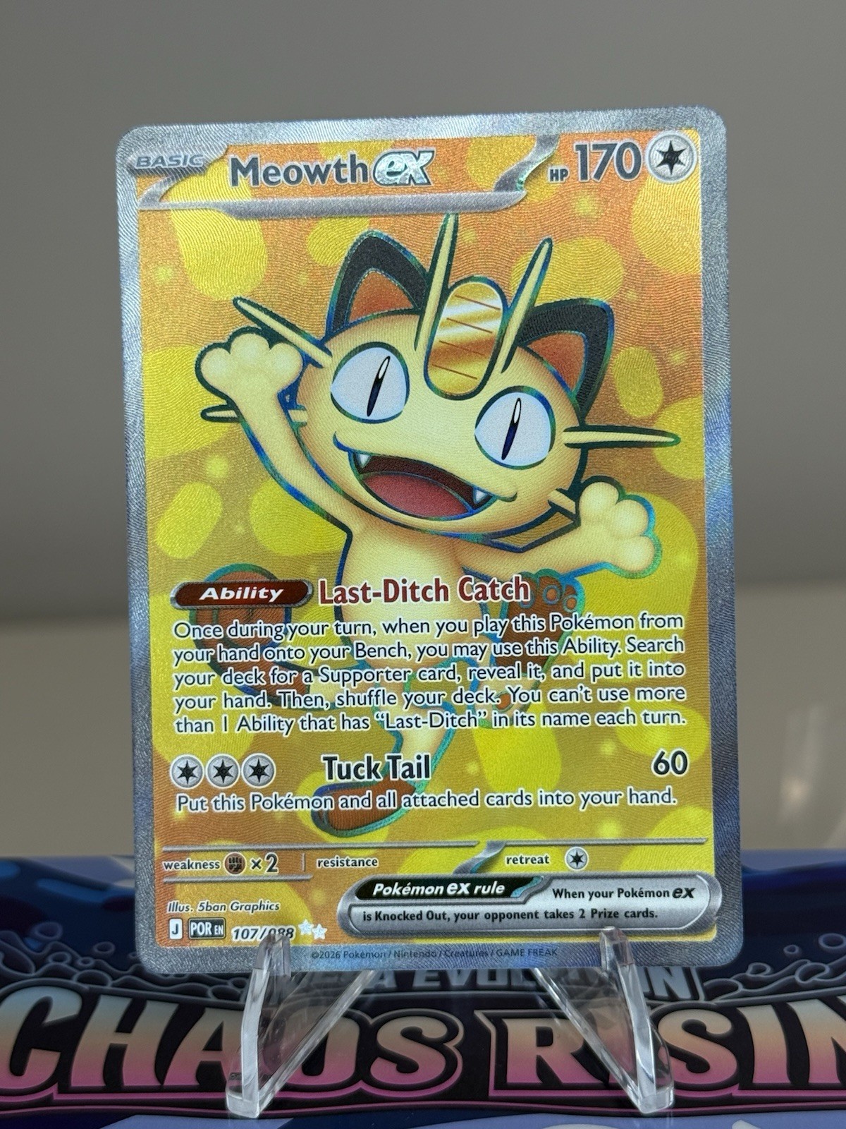 Pokemon Perfect Order Meowth Ex Ultra Rare 107/088 – NM Near Mint