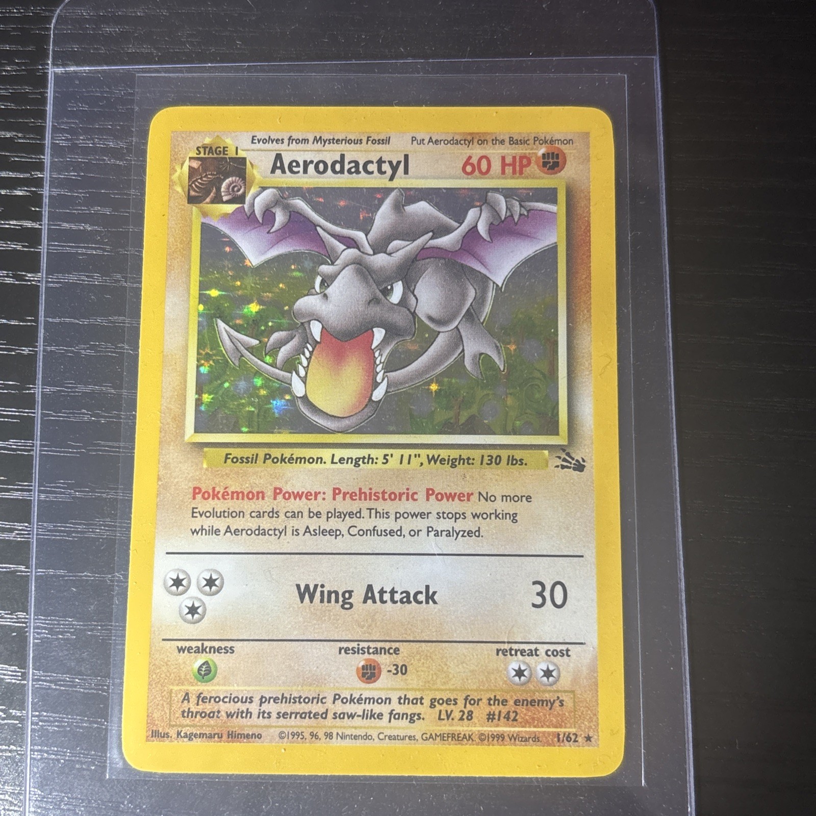 Pokemon 1999 Fossil Unlimited – Aerodactyl (1/62) Holo Rare