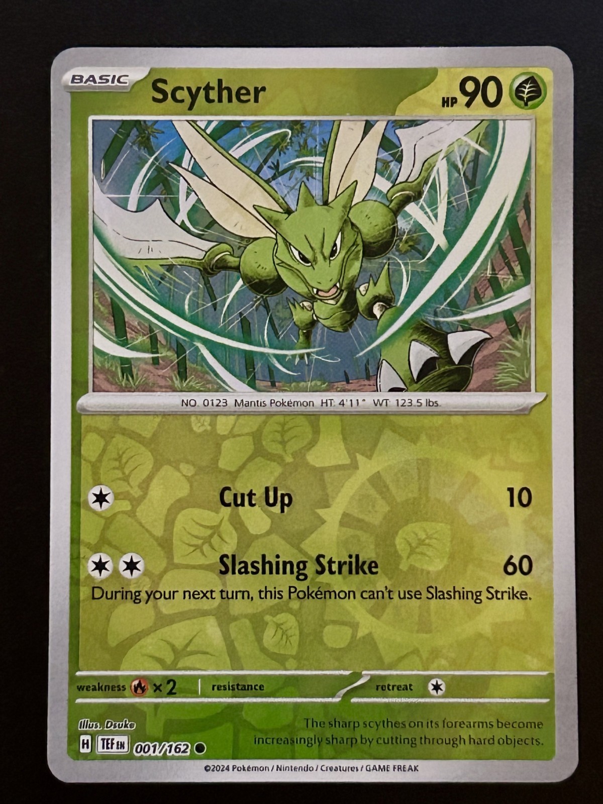 Scyther 001/162 Reverse Holo SV05: Temporal Forces Pokemon TCG