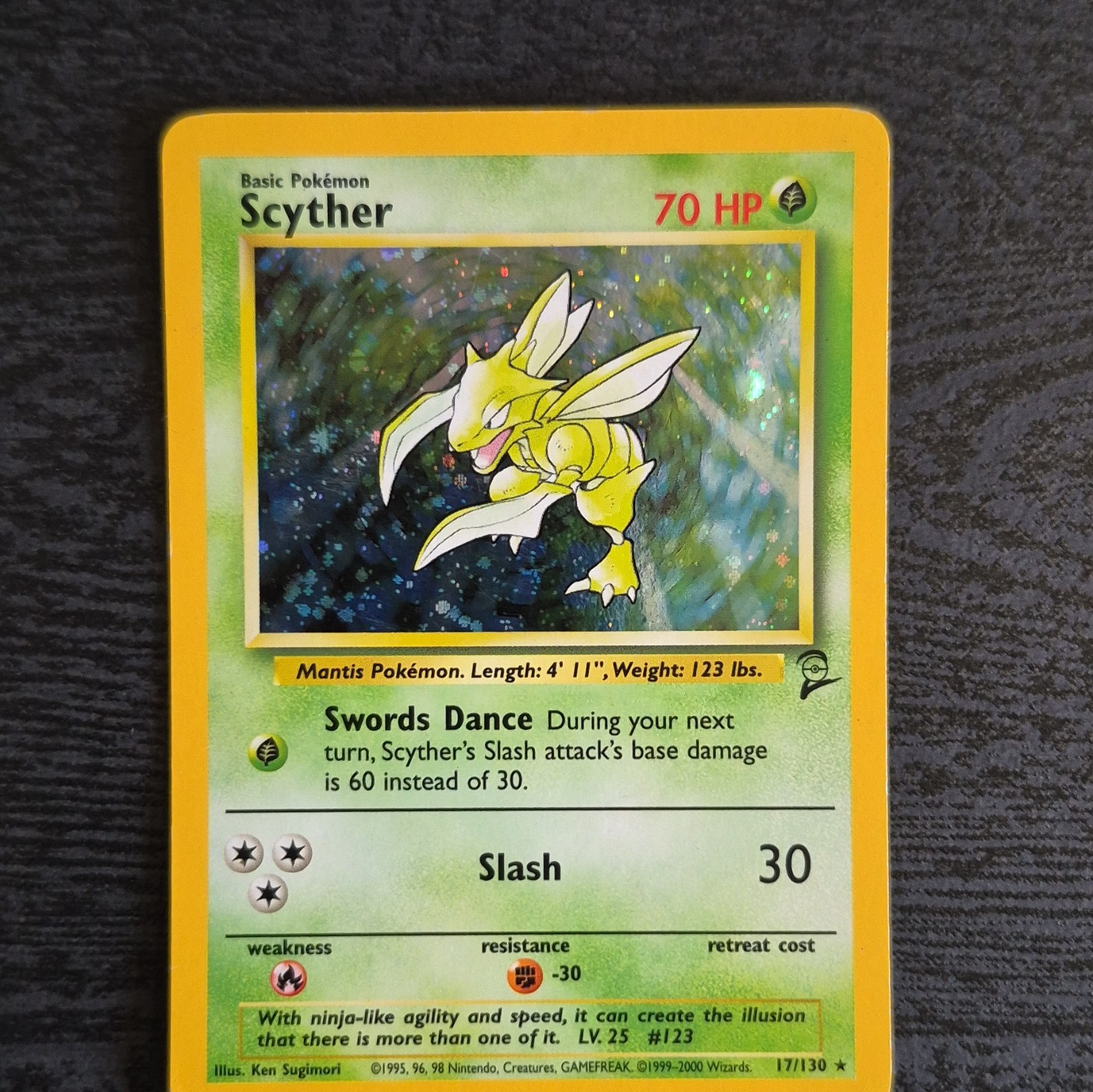 Wizards of the Coast Scyther 017/130 Base Set 2 Holo Rare 1999 70 HP EN