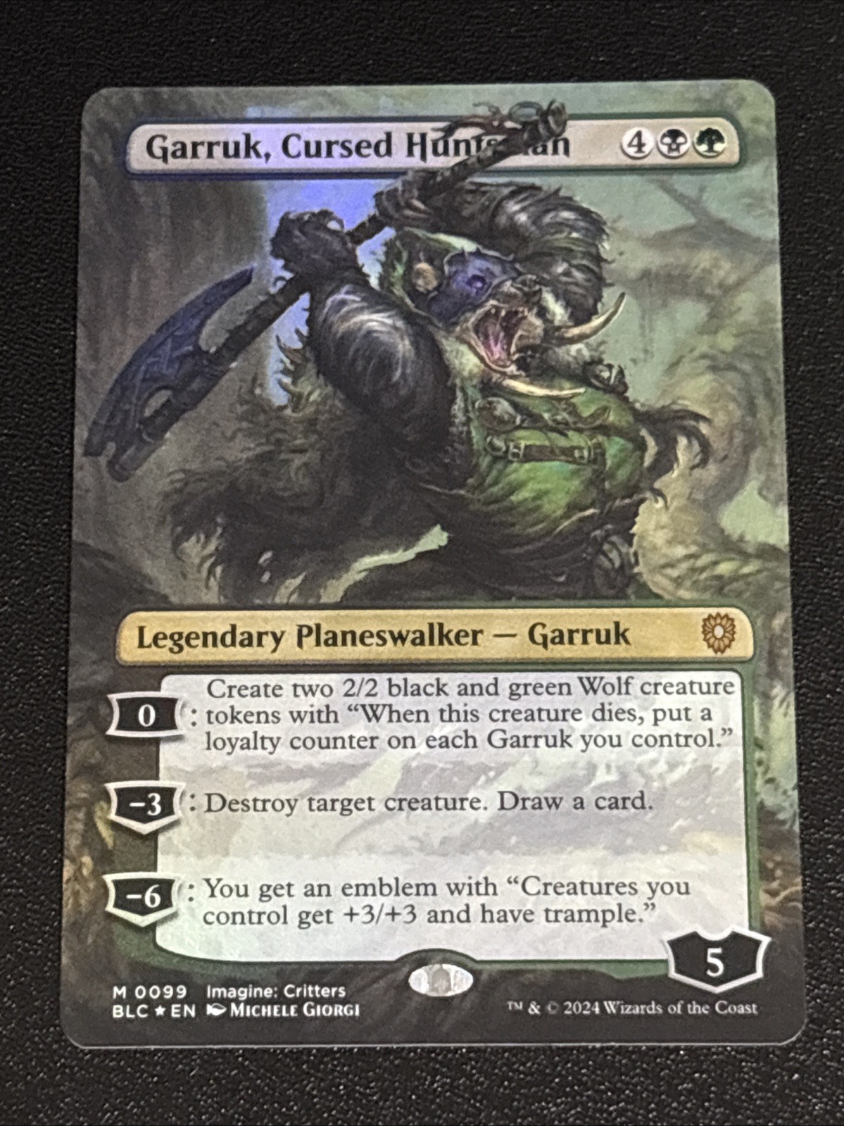 MTG Commander: Bloomburrow Garruk, Cursed Huntsman Borderless Foil 0099 Mythic