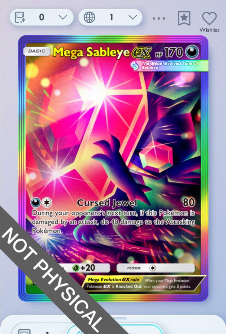 Pokemon TCG POCKET – Mega Sableye Rainbow Rare 2⭐, Everyday Wonders, English