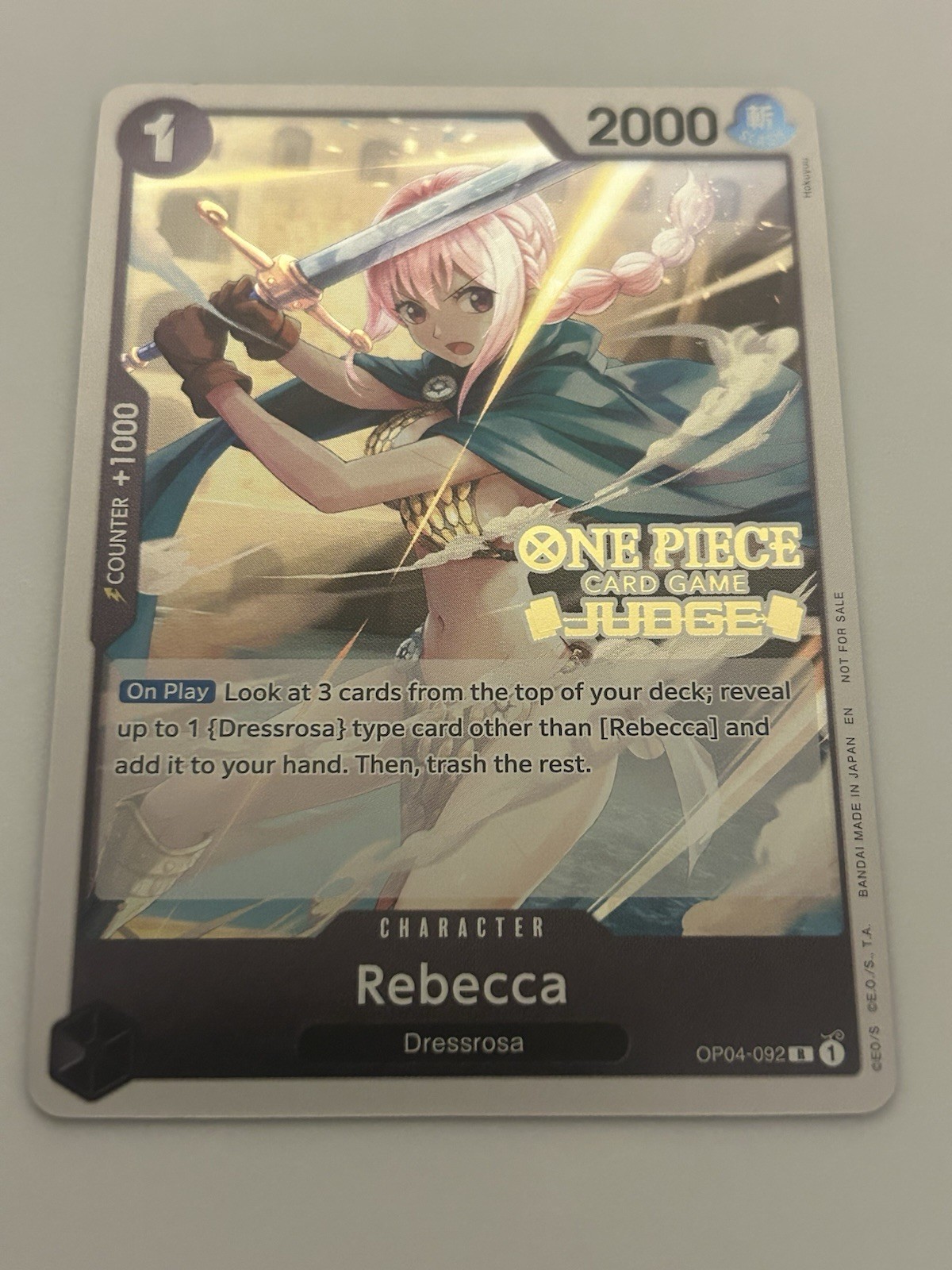 Rebecca OP04-092 (Judge Pack Vol. 6) One Piece Promotion Card Foil