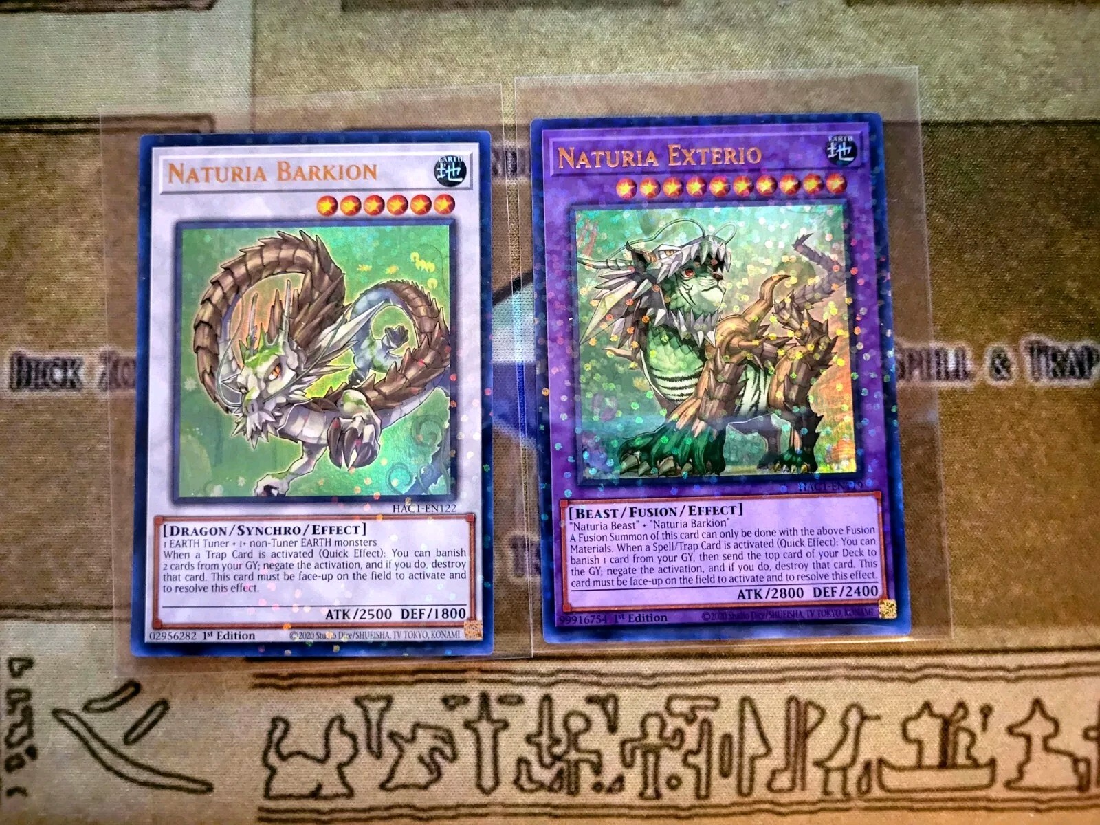 YUGIOH TCG NATURIA BARKION + NATURIA EXTERIO HAC1 ULTRA DUEL TERMINAL 1ST ED