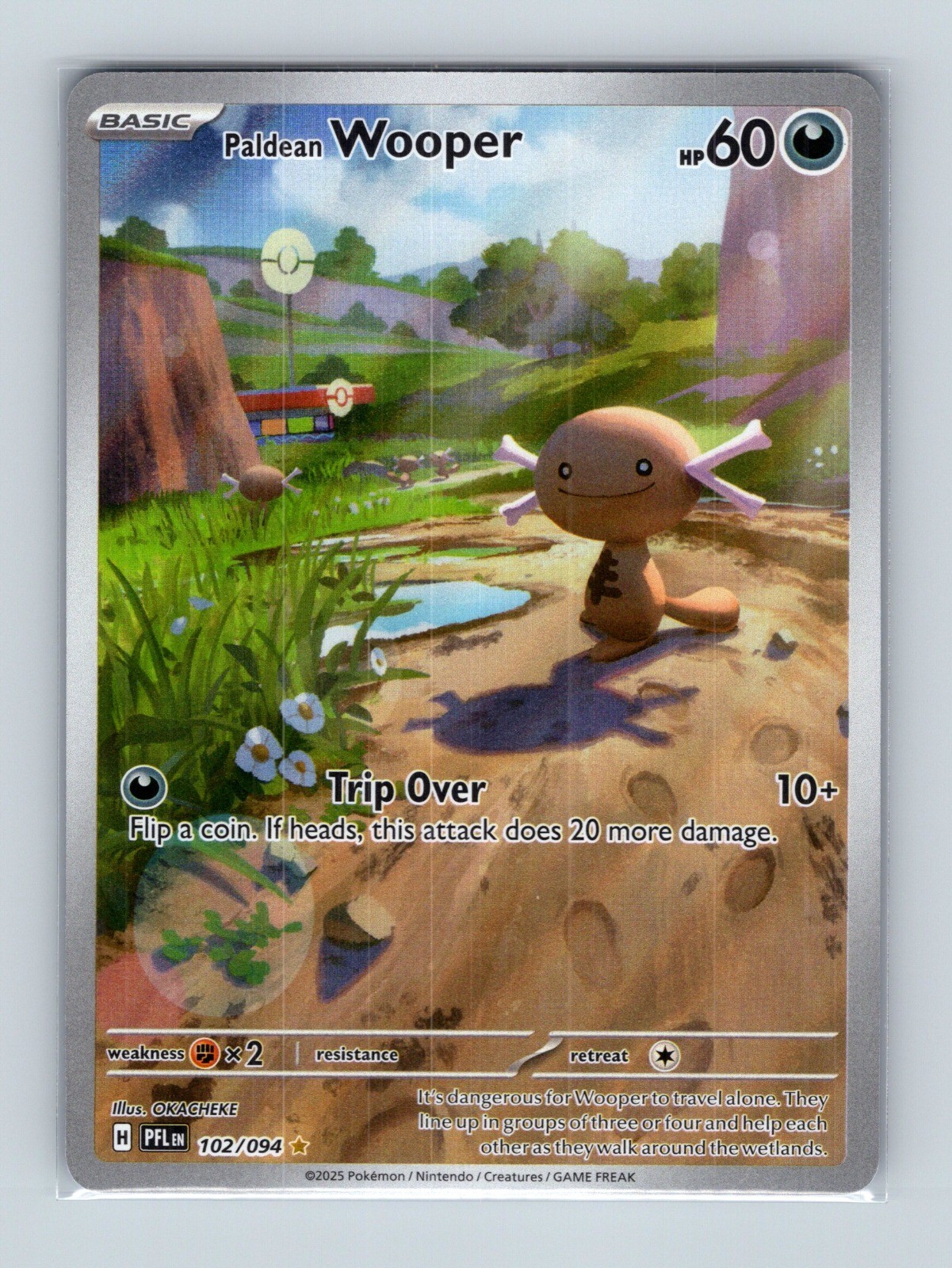 2025 Pokemon TCG Paldean Wooper Phantasmal Flames 102/094 Illustration Rare NM