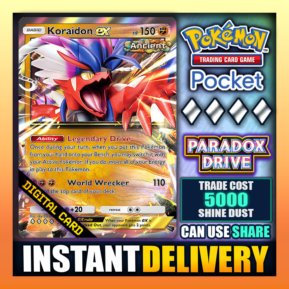 Koraidon EX – Pokemon TCG Pocket – Diamond 🔷 Paradox Drive – English – Fast ✅