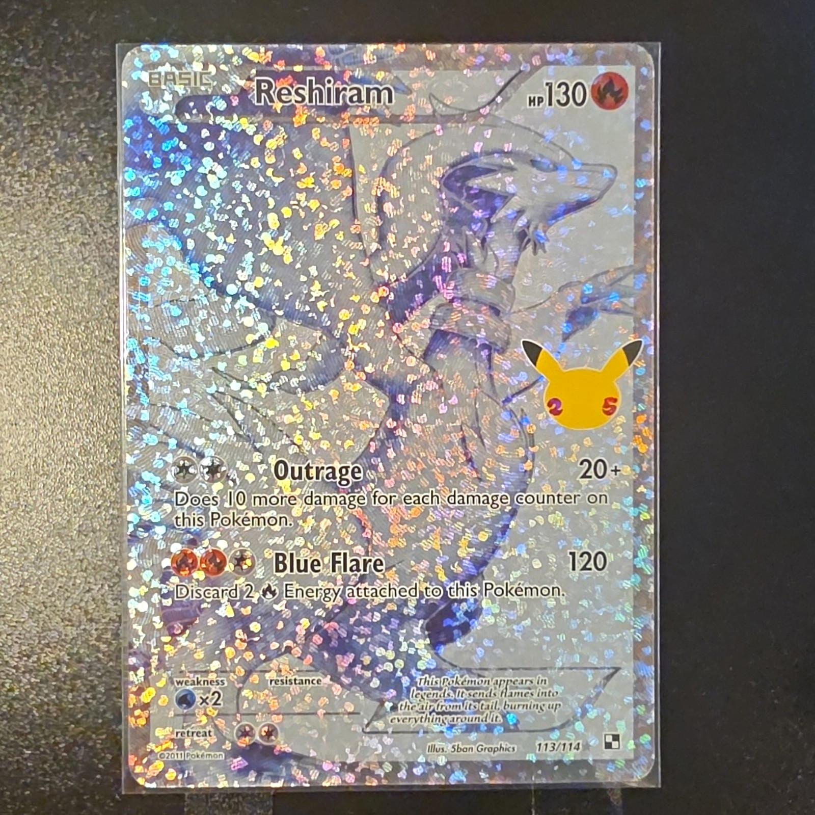 Reshiram 113/114 Celebrations Holo Pokemon NM
