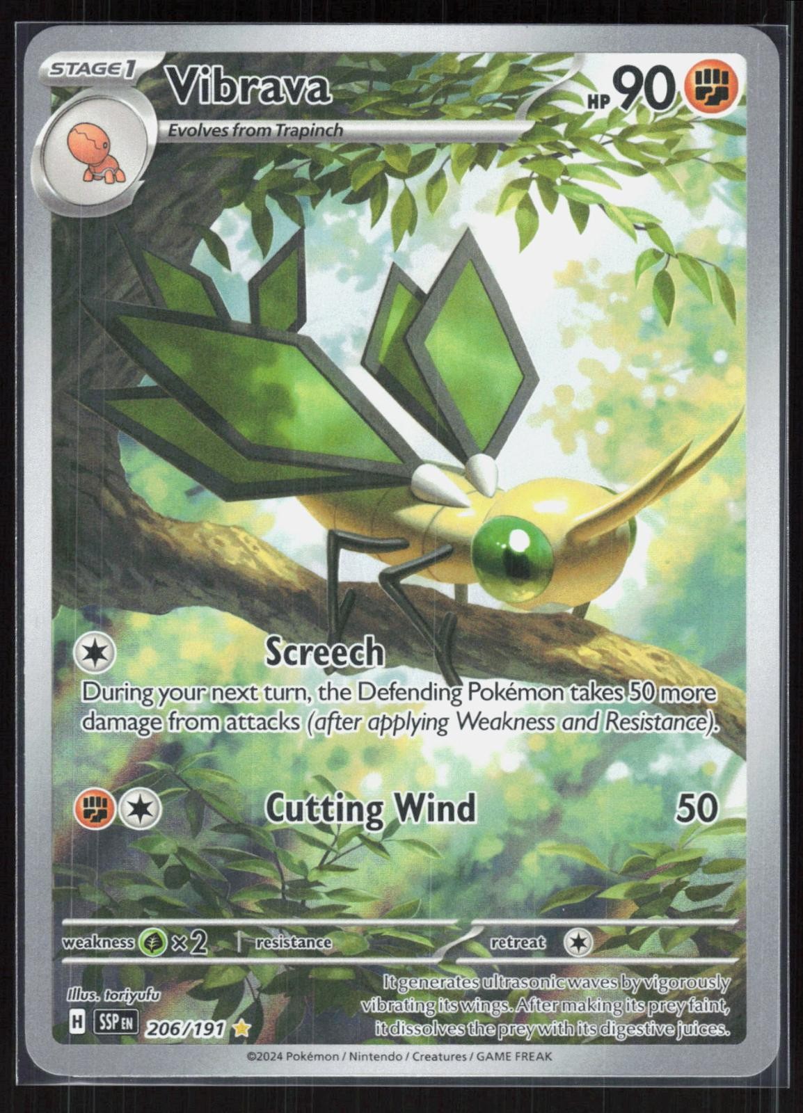Vibrava 206/191 Illustration Rare Surging Sparks Pokemon NM 01-04-017