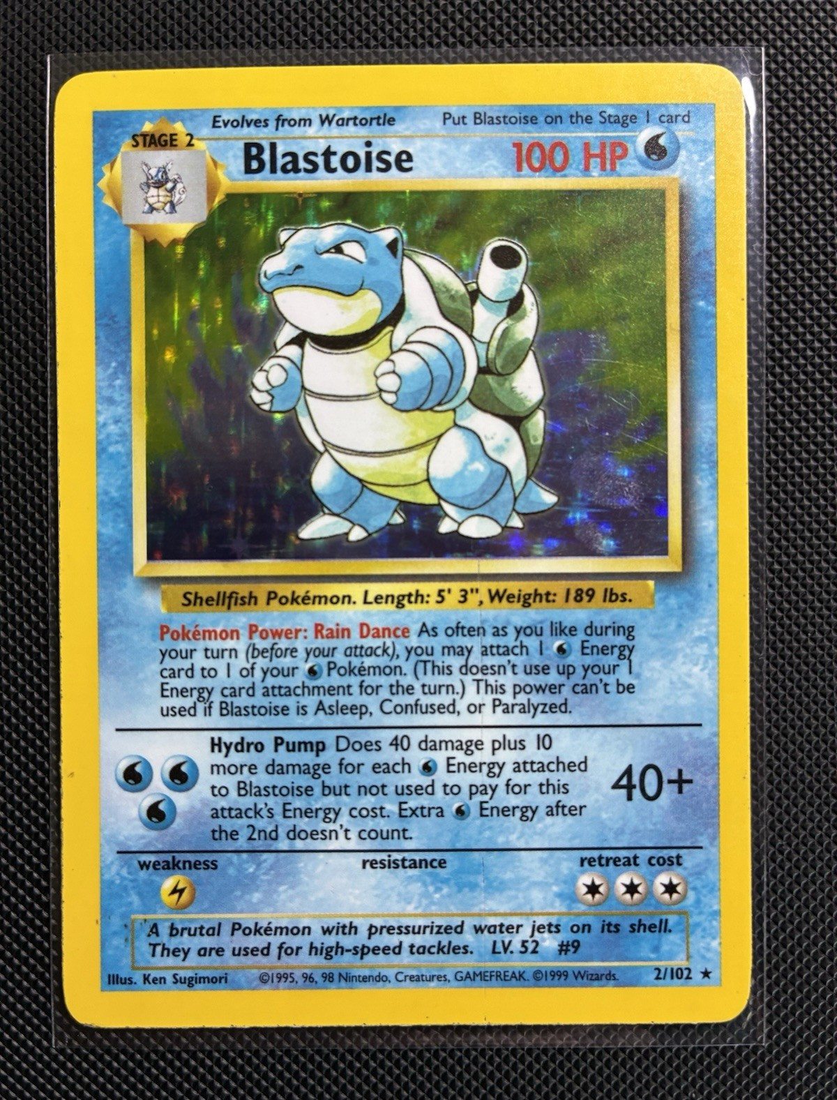 Pokemon TCG Blastoise 2/102 Base Set Holo Rare Holo Eng 100 HP Stage 2