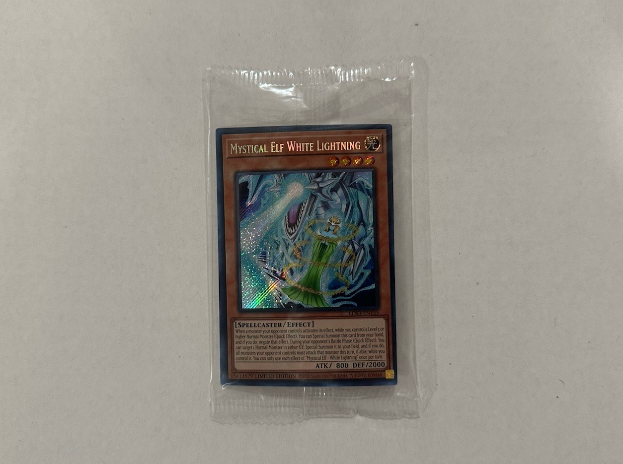1x Yugioh Mystical Elf White Lightning LDS3 Limited Ed Secret Rare Card Sealed