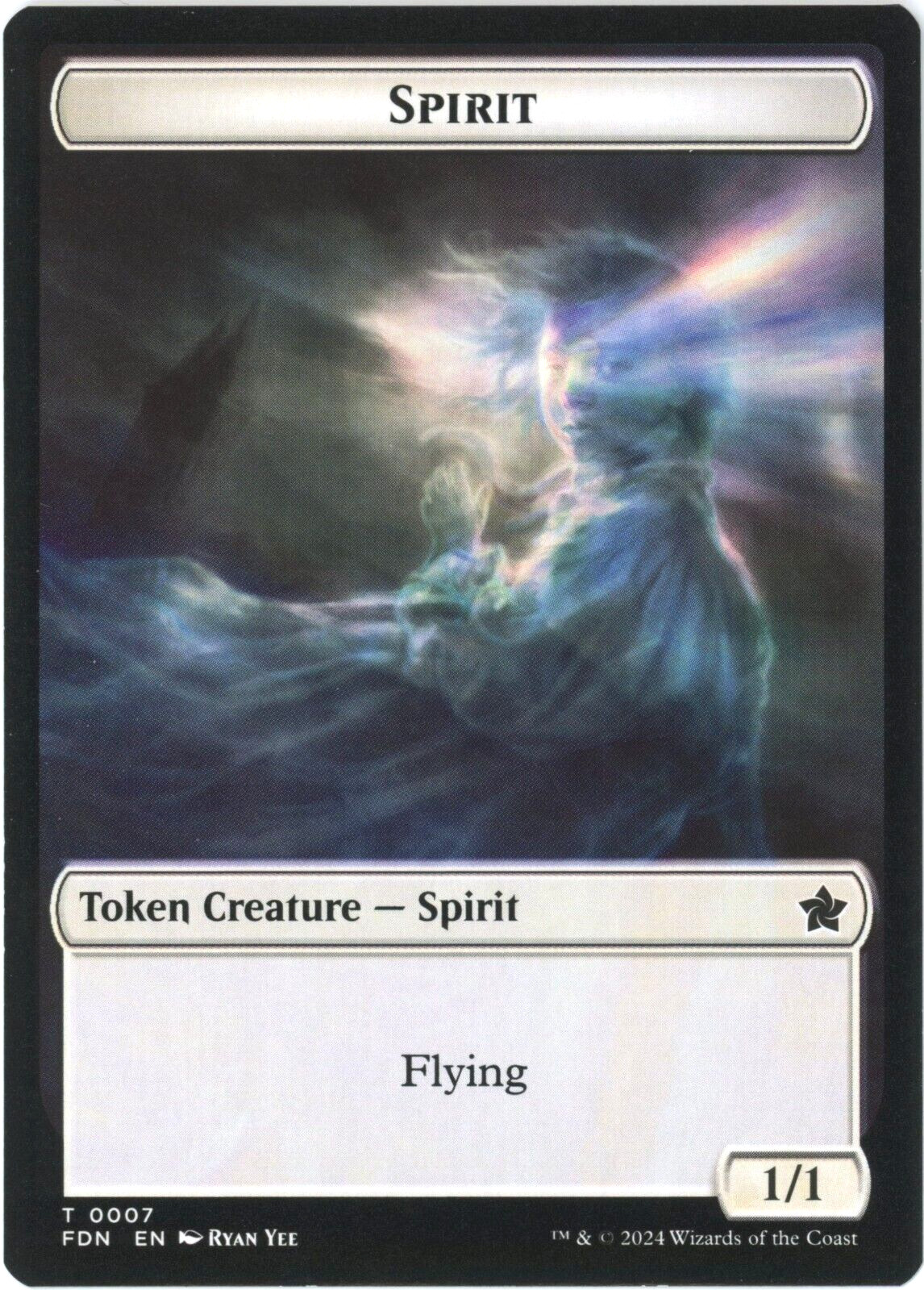 Spirit / Cat (7/1) Doubled-Sided Token – Foundations – MTG