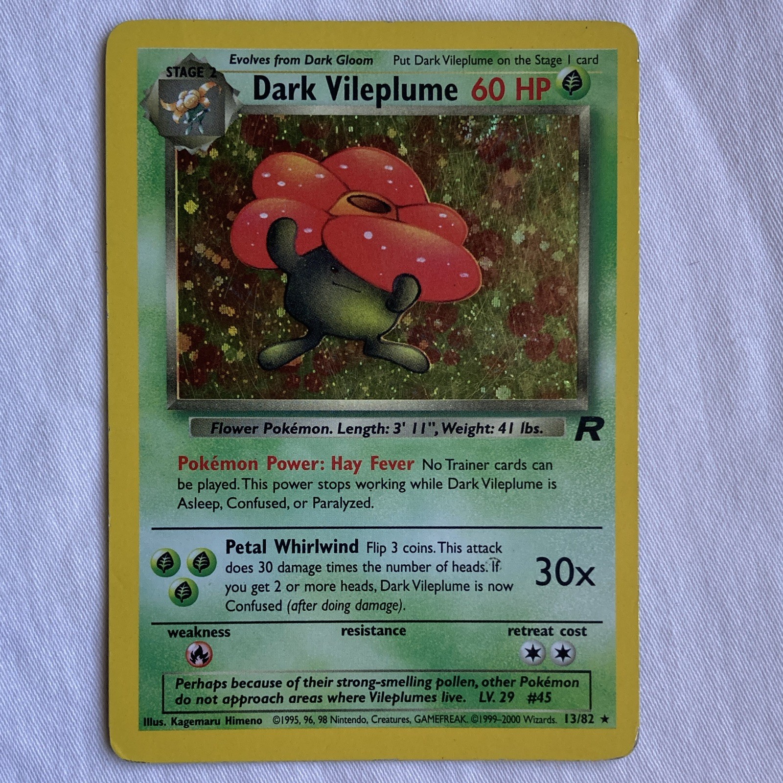 Pokemon Company Dark Vileplume 13/82 Team Rocket Holo Rare English 60 HP