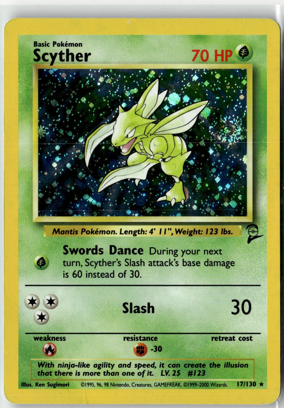 Scyther Holo Rare Base Set 2 017/130 NM