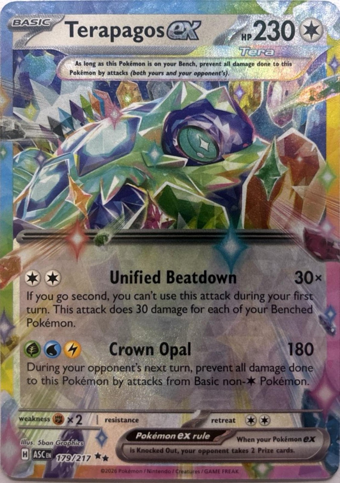 Terapagos ex 128/142 Holo Double Rare Prize Pack Series Cards Near Mint